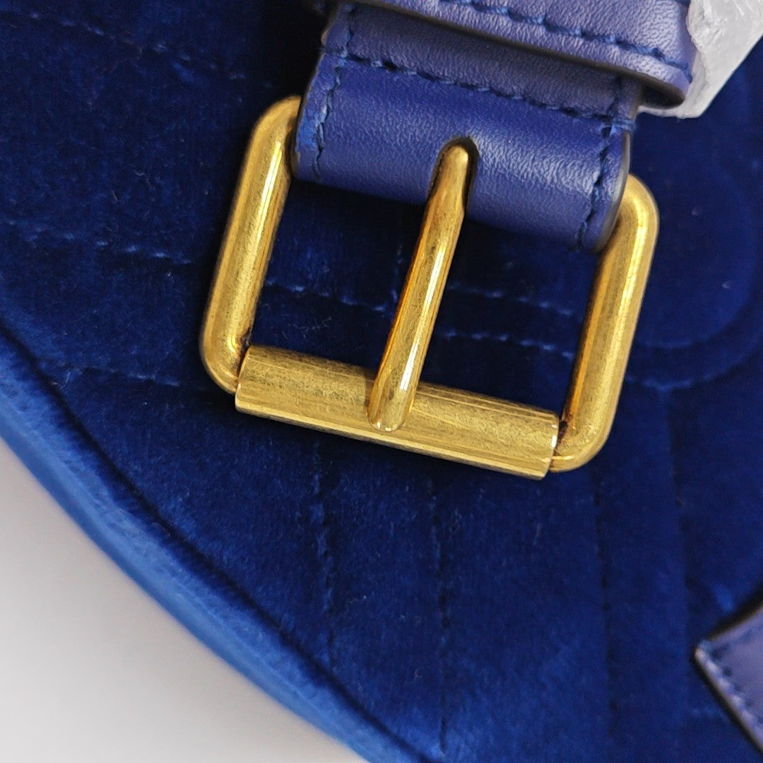Authenticated pre-owned  GG Marmont Velvet Blue - Belt Bag at Looply