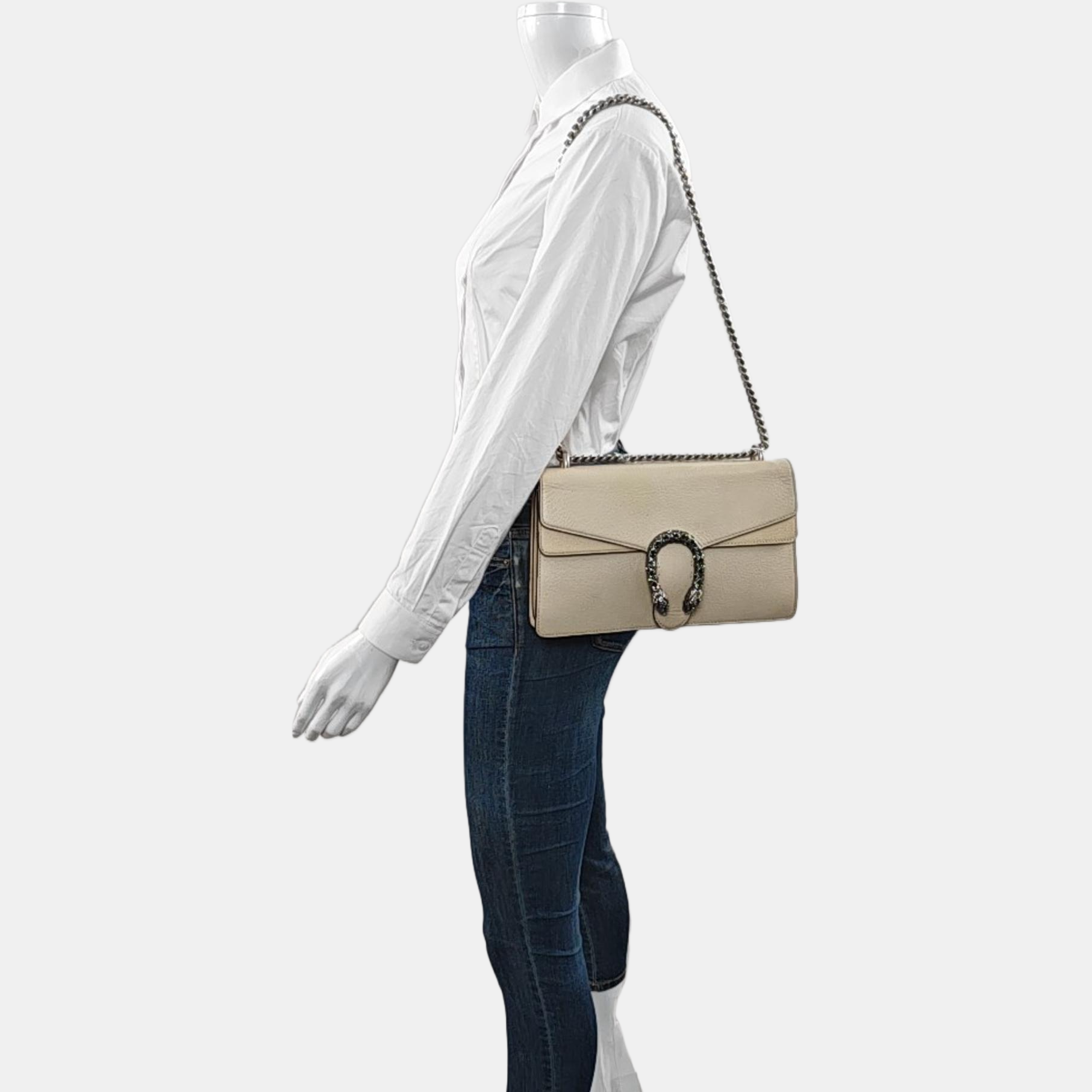 Authenticated pre-owned  Dionysus Super Mini Calfskin White - Shoulder Bag at Looply