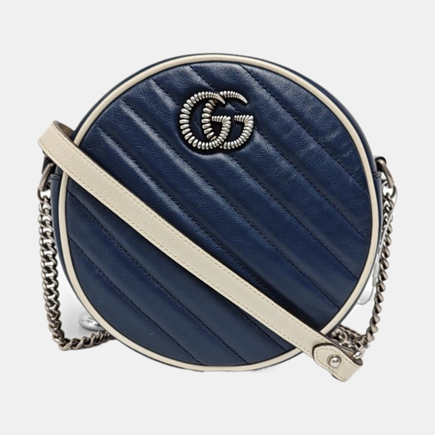 Authenticated pre-owned  GG Marmont Mini Calfskin Blue - Shoulder Bag at Looply