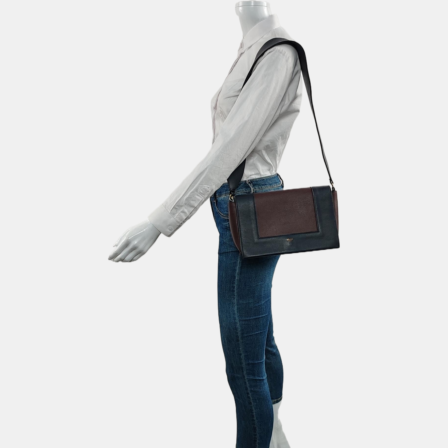 Authenticated pre-owned  Frame Medium Calfskin Burgundy - Crossbody Bag at Looply