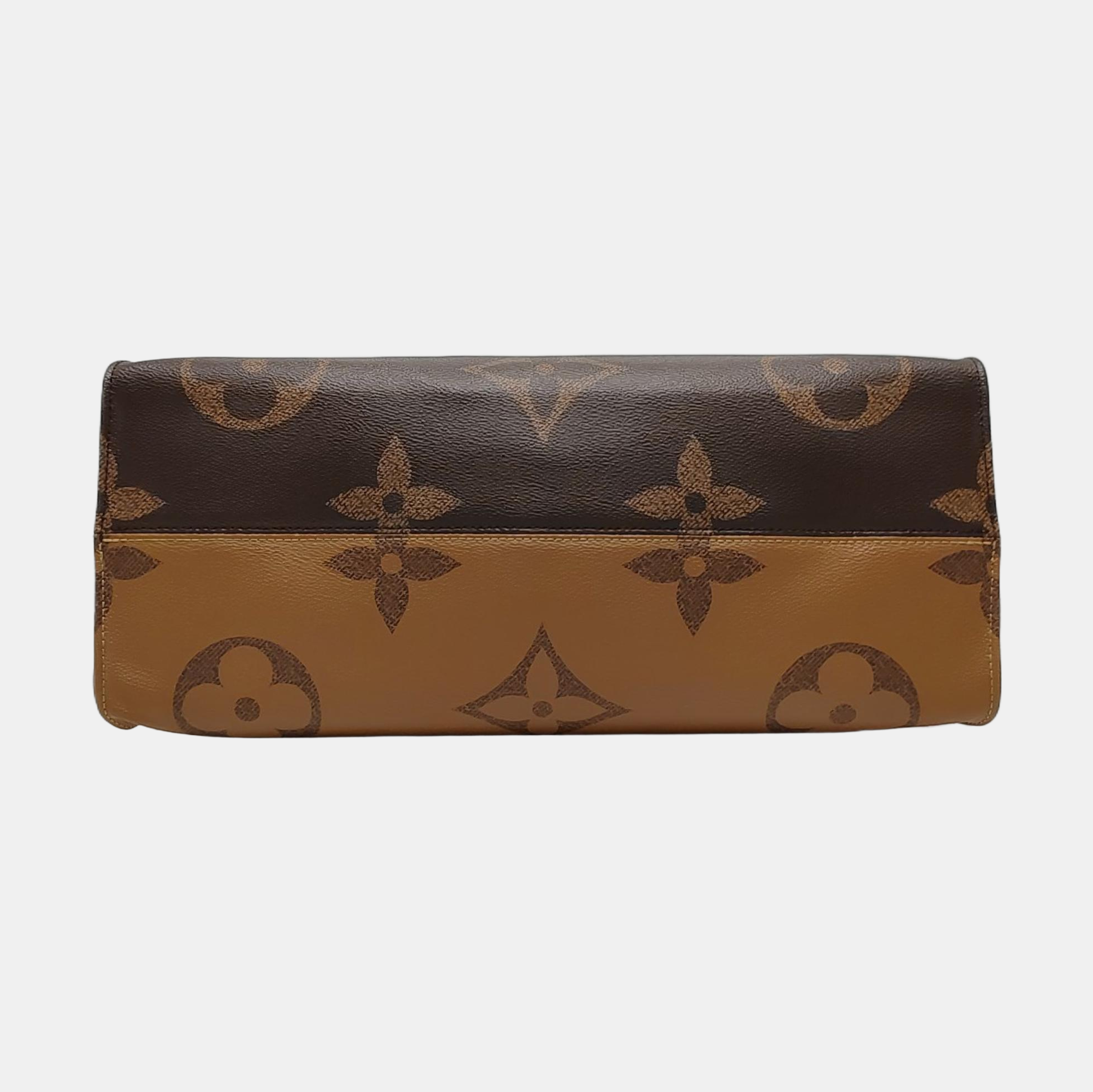 Authenticated pre-owned  Onthego GM Monogram Coated Canvas Brown - Shoulder Bag at Looply