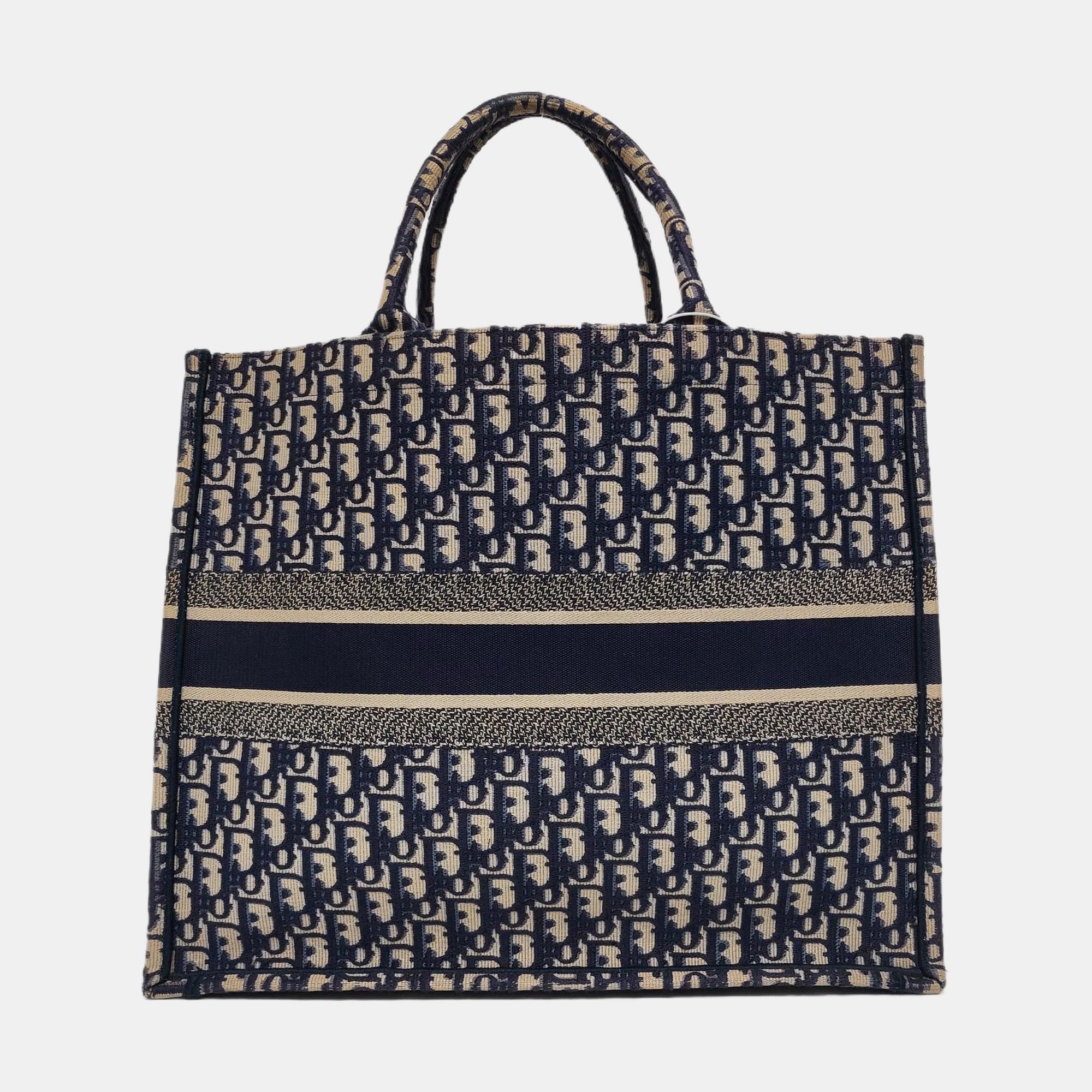 Authenticated pre-owned  Book Tote Large Monogram Canvas Blue - Top Handle Bag at Looply