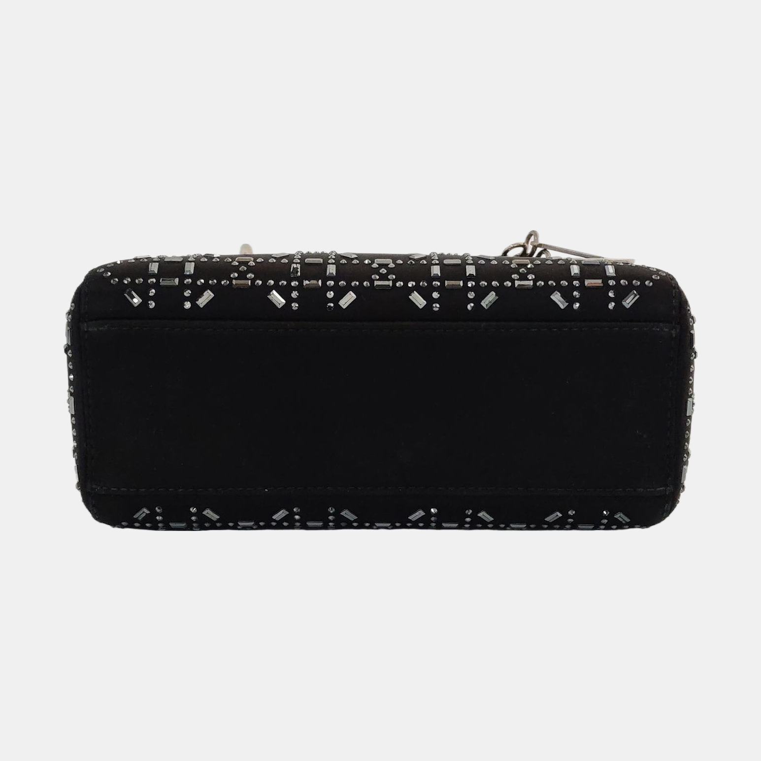 Authenticated pre-owned  Lady Dior Mini Silk Satin Black - Shoulder Bag at Looply