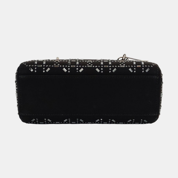 Authenticated pre-owned  Lady Dior Mini Silk Satin Black - Shoulder Bag at Looply