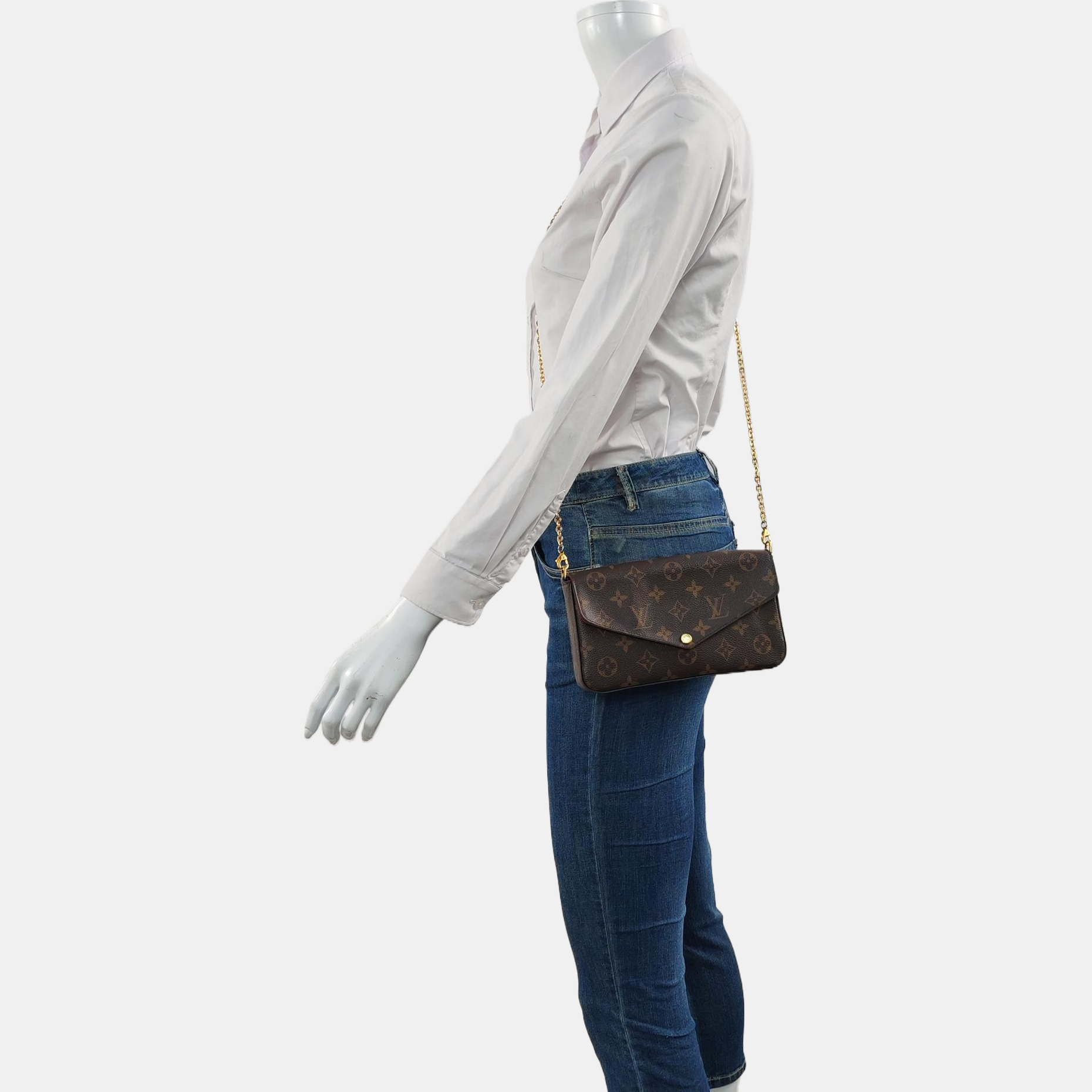 Authenticated pre-owned  Félicie Monogram Coated Canvas Brown - Shoulder Bag at Looply