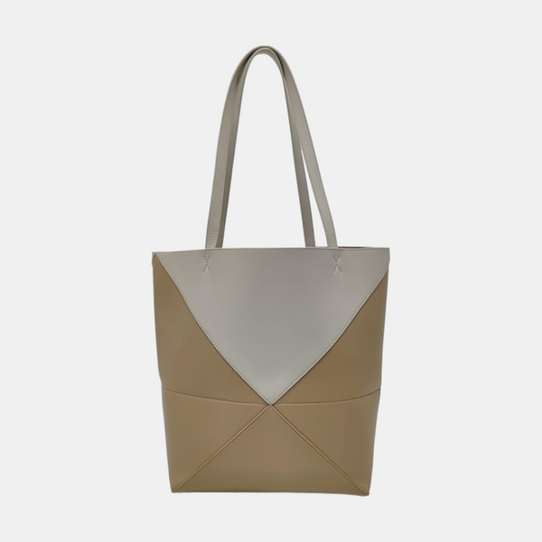 Authenticated pre-owned  Puzzle Fold Medium Calfskin Beige - Shoulder Bag at Looply