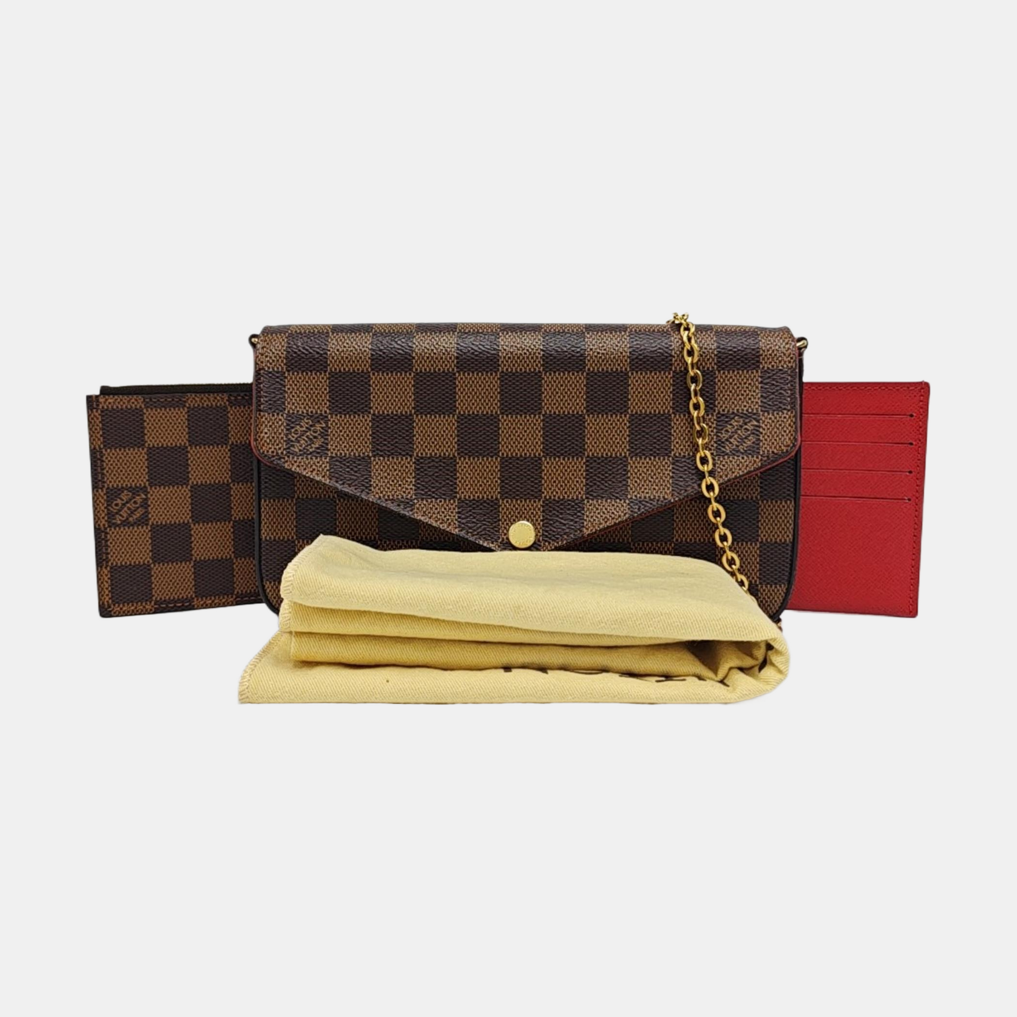 Authenticated pre-owned  Félicie Damier Ebene Coated Canvas Brown - Shoulder Bag at Looply