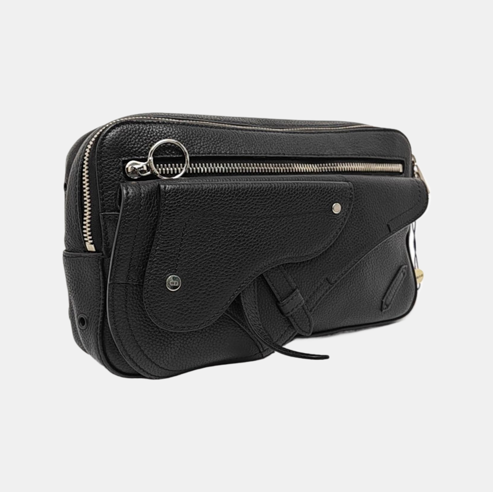 Authenticated pre-owned  Saddle Calfskin Black - Belt Bag at Looply