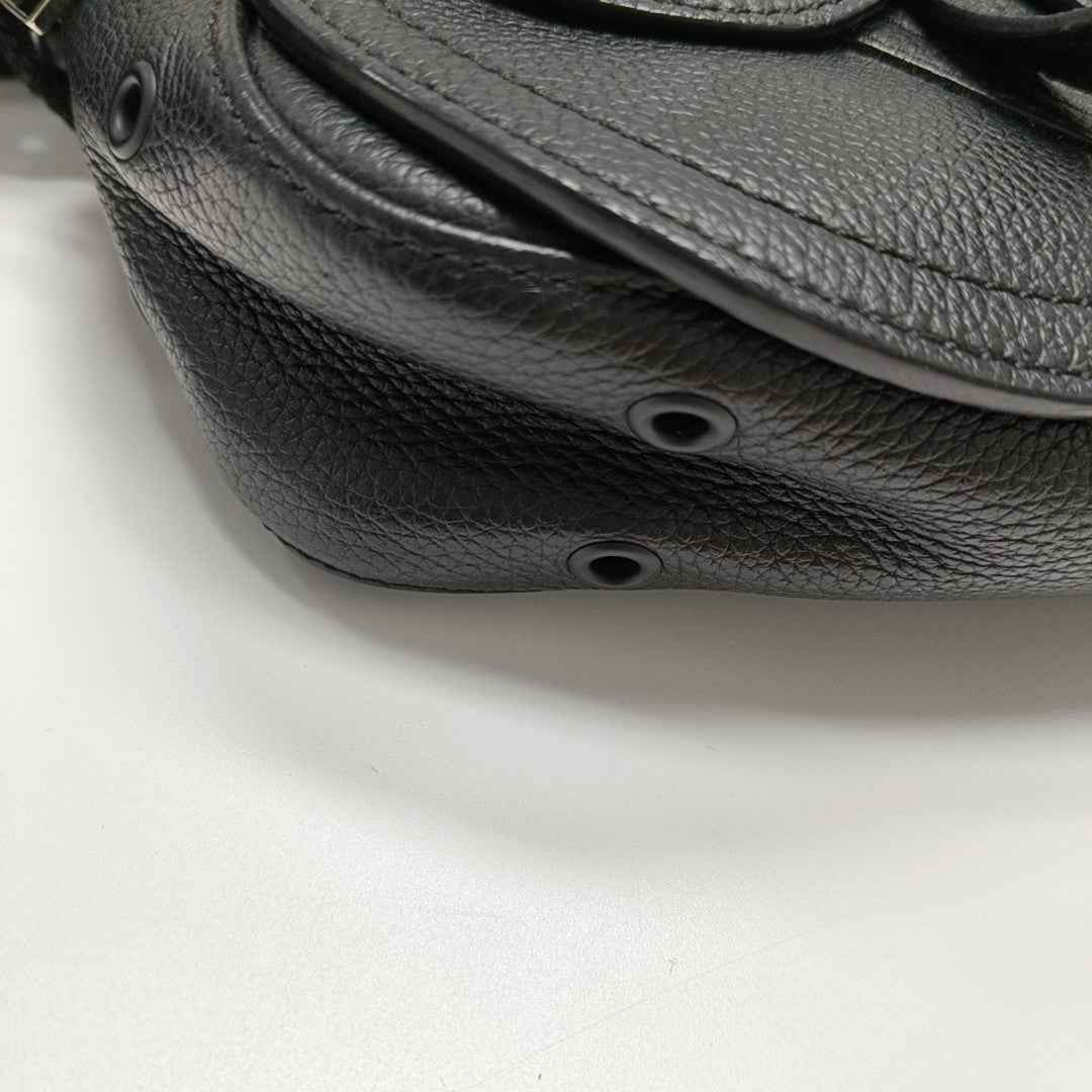Authenticated pre-owned  Saddle Calfskin Black - Belt Bag at Looply