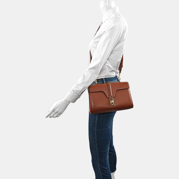 Authenticated pre-owned  16 Small Calfskin Brown - Shoulder Bag at Looply