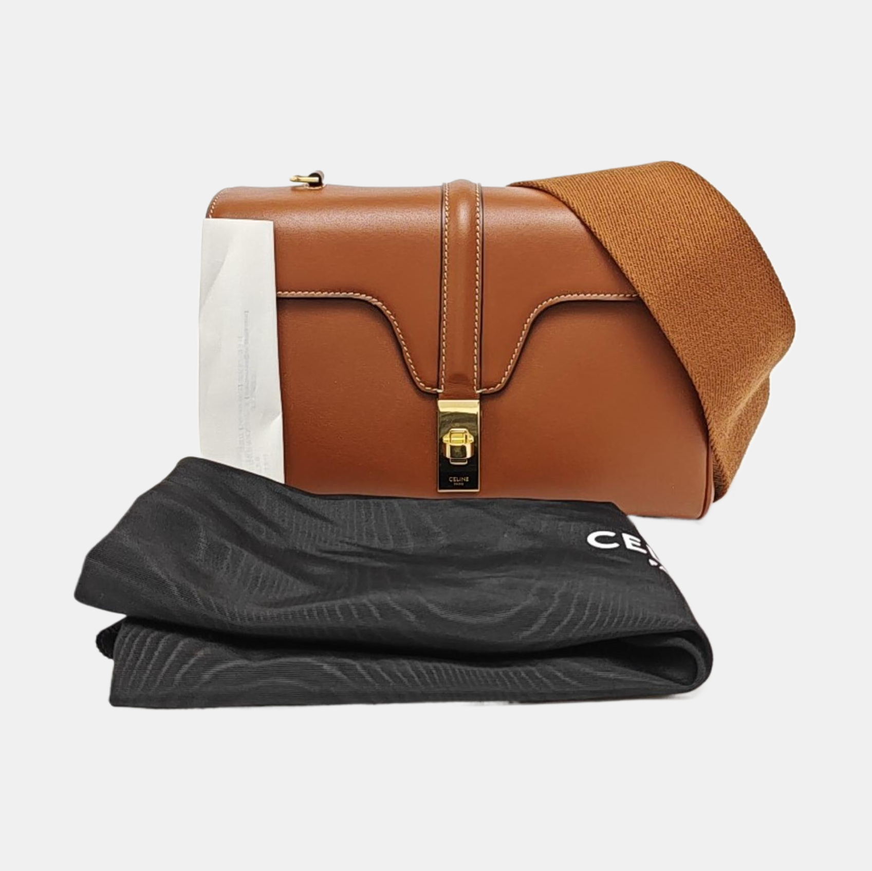 Authenticated pre-owned  16 Small Calfskin Brown - Shoulder Bag at Looply