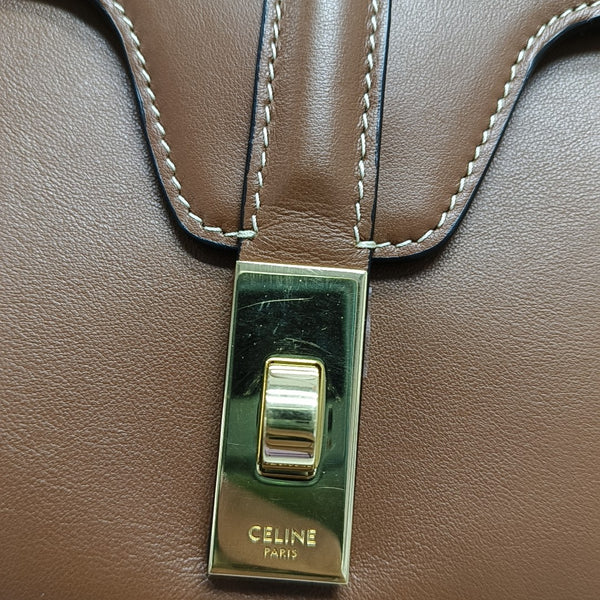 Authenticated pre-owned  16 Small Calfskin Brown - Shoulder Bag at Looply