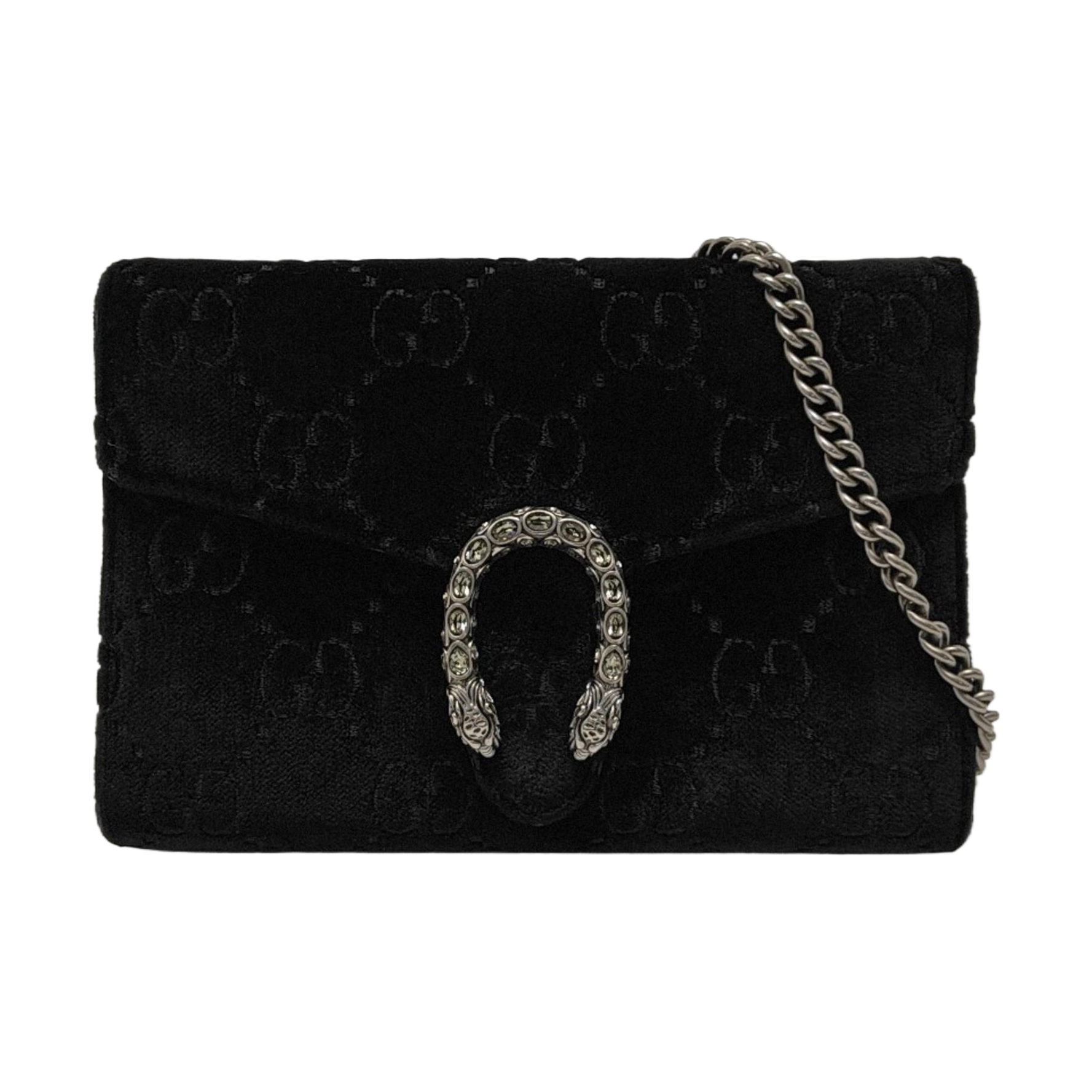 Authenticated pre-owned  Dionysus Super Mini Monogram Velvet Black - Crossbody Bag at Looply