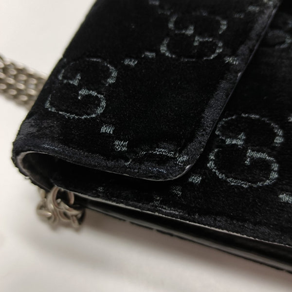 Authenticated pre-owned  Dionysus Super Mini Monogram Velvet Black - Crossbody Bag at Looply