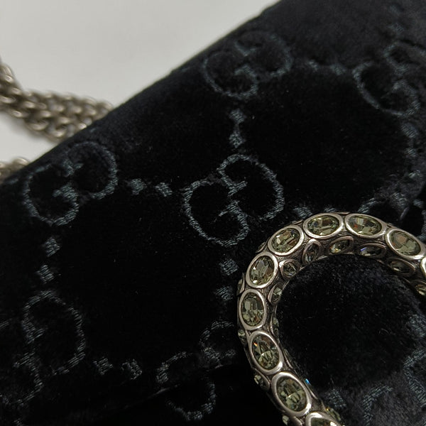 Authenticated pre-owned  Dionysus Super Mini Monogram Velvet Black - Crossbody Bag at Looply
