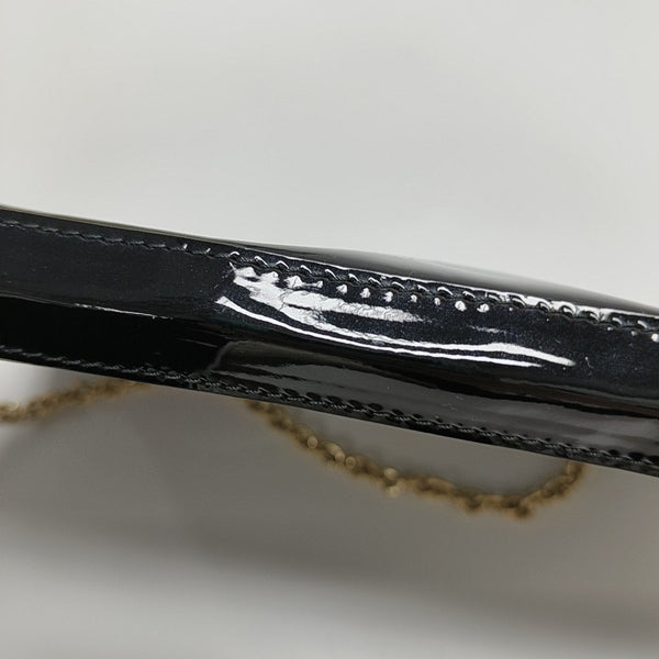 Patent Leather Top Handle Bag Black