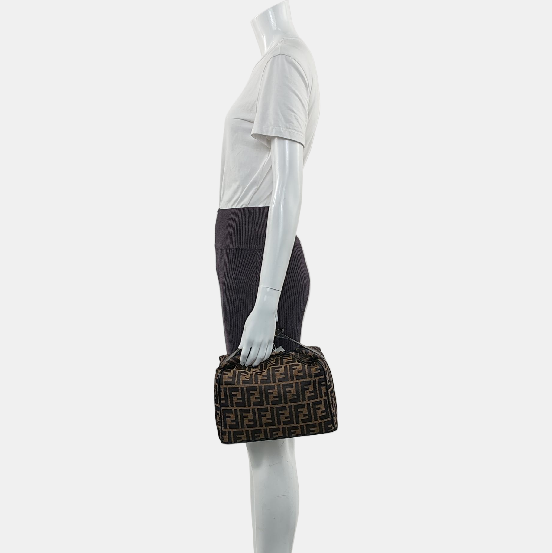 Canvas Top Handle Bag Brown