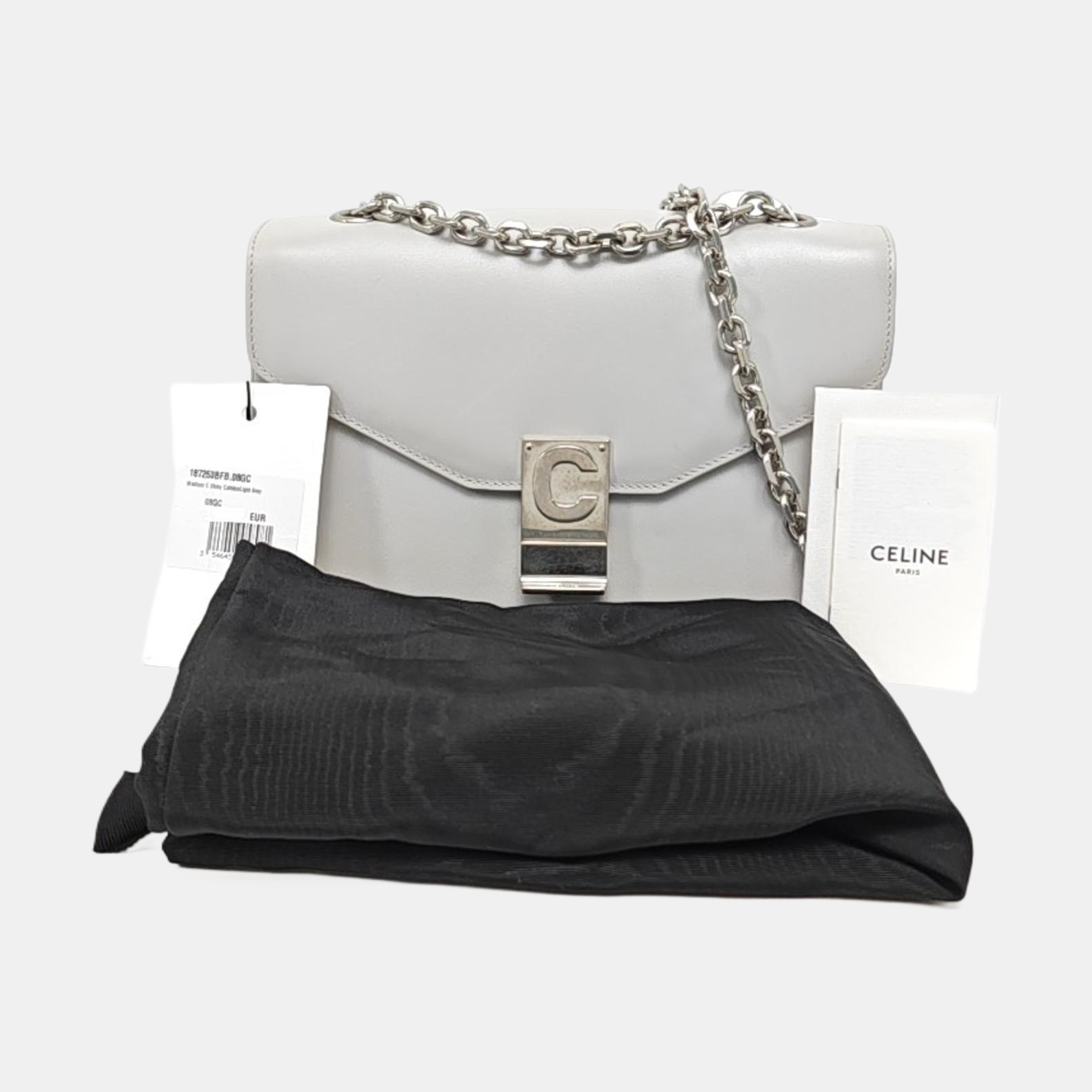Authenticated pre-owned  C Medium Calfskin Gray - Shoulder Bag at Looply