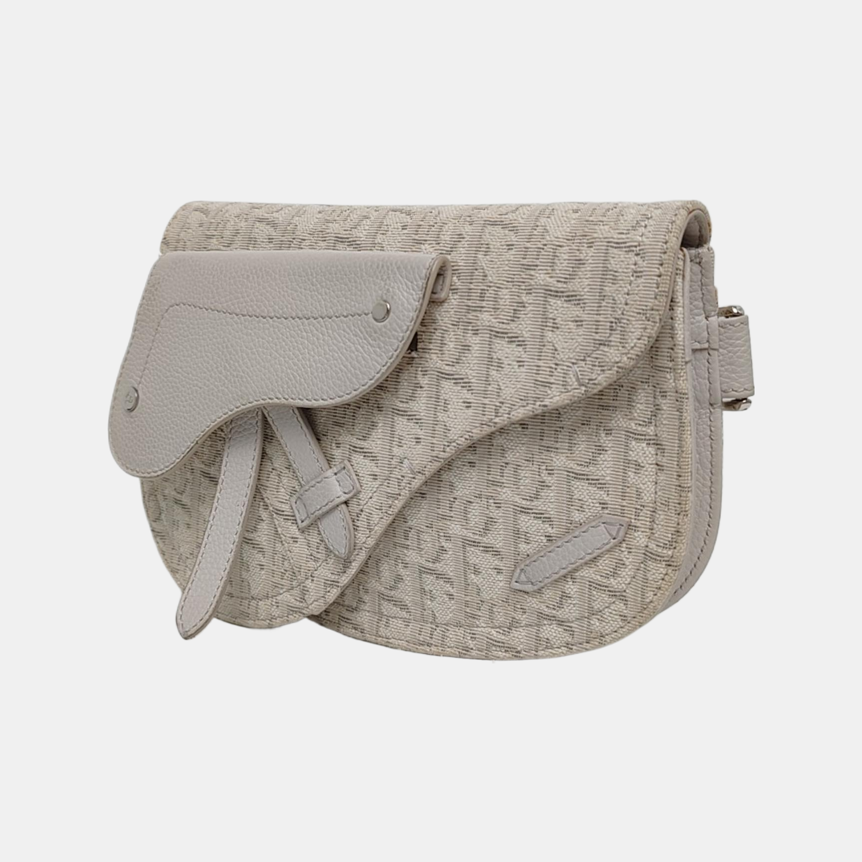 Authenticated pre-owned  Saddle Oblique Canvas Beige - Crossbody Bag at Looply