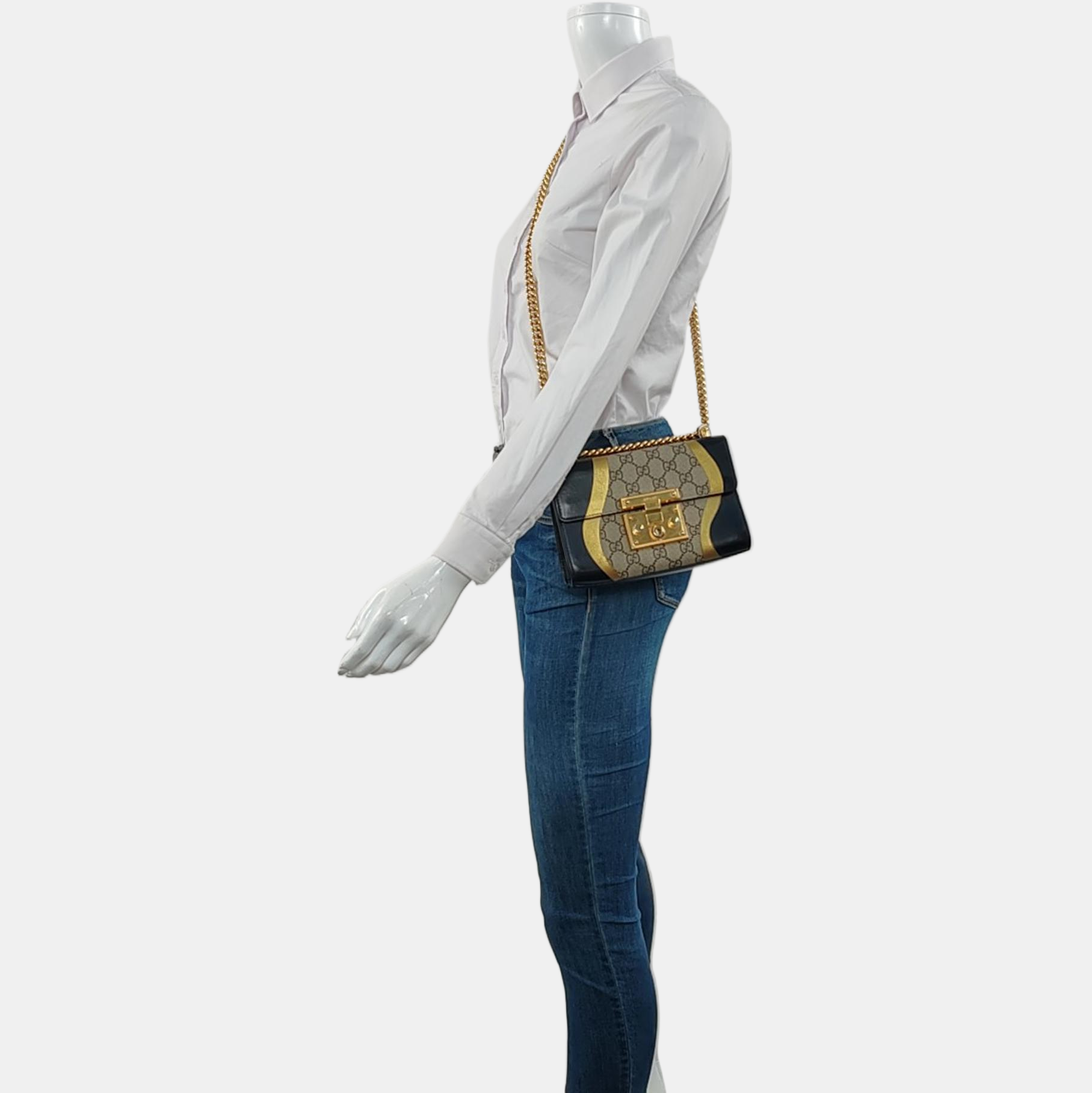 Authenticated pre-owned  Padlock Small Monogram Coated Canvas Beige - Shoulder Bag at Looply