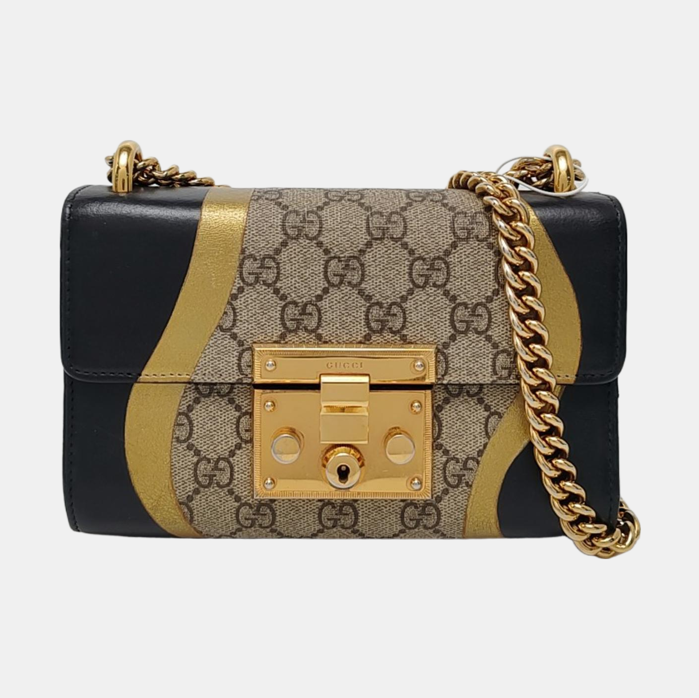 Authenticated pre-owned  Padlock Small Monogram Coated Canvas Beige - Shoulder Bag at Looply