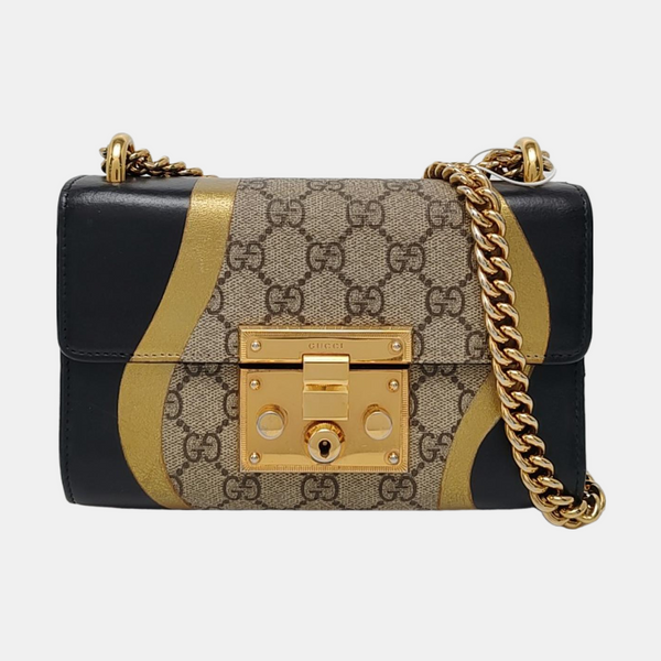 Authenticated pre-owned  Padlock Small Monogram Coated Canvas Beige - Shoulder Bag at Looply