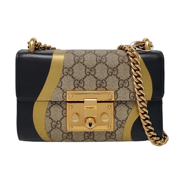 Authenticated pre-owned  Padlock Small Monogram Coated Canvas Beige - Shoulder Bag at Looply