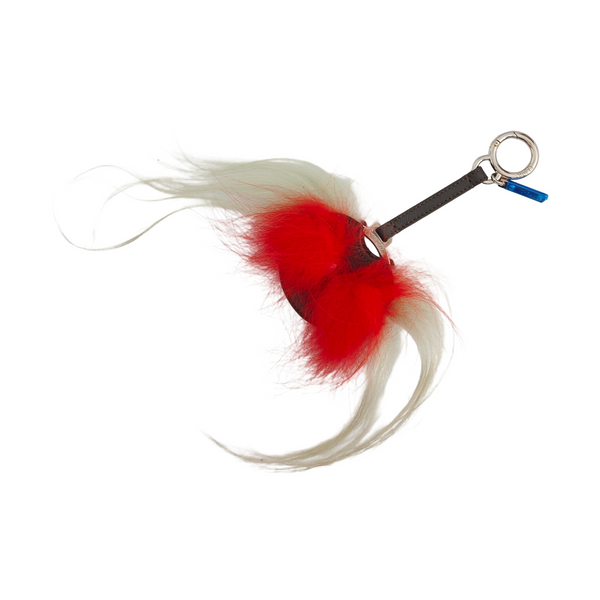 Leather Bag Charm Gray