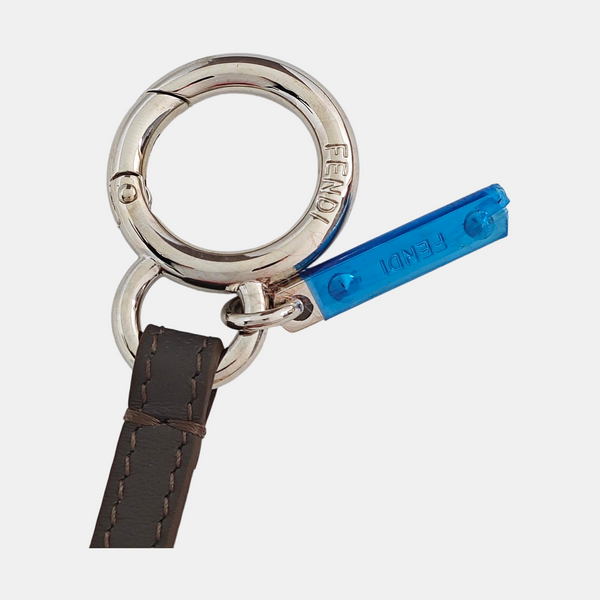 Leather Bag Charm Gray