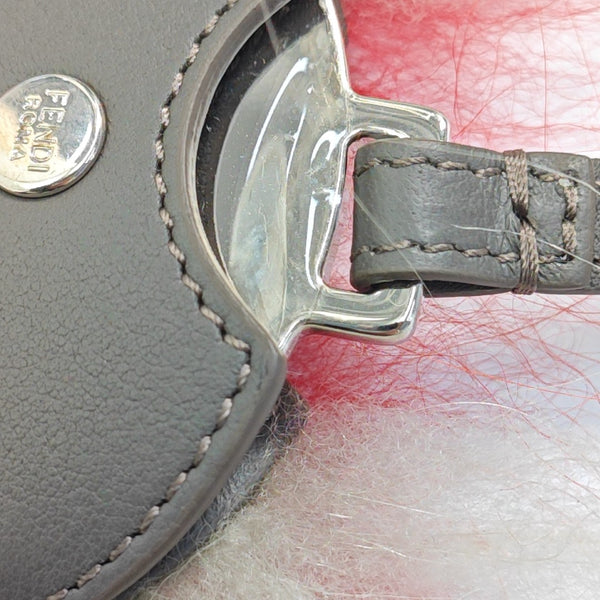Leather Bag Charm Gray