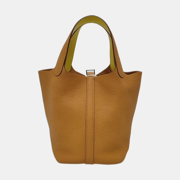 Authenticated pre-owned  Picotin Lock 18 Clemence Beige - Top Handle Bag at Looply