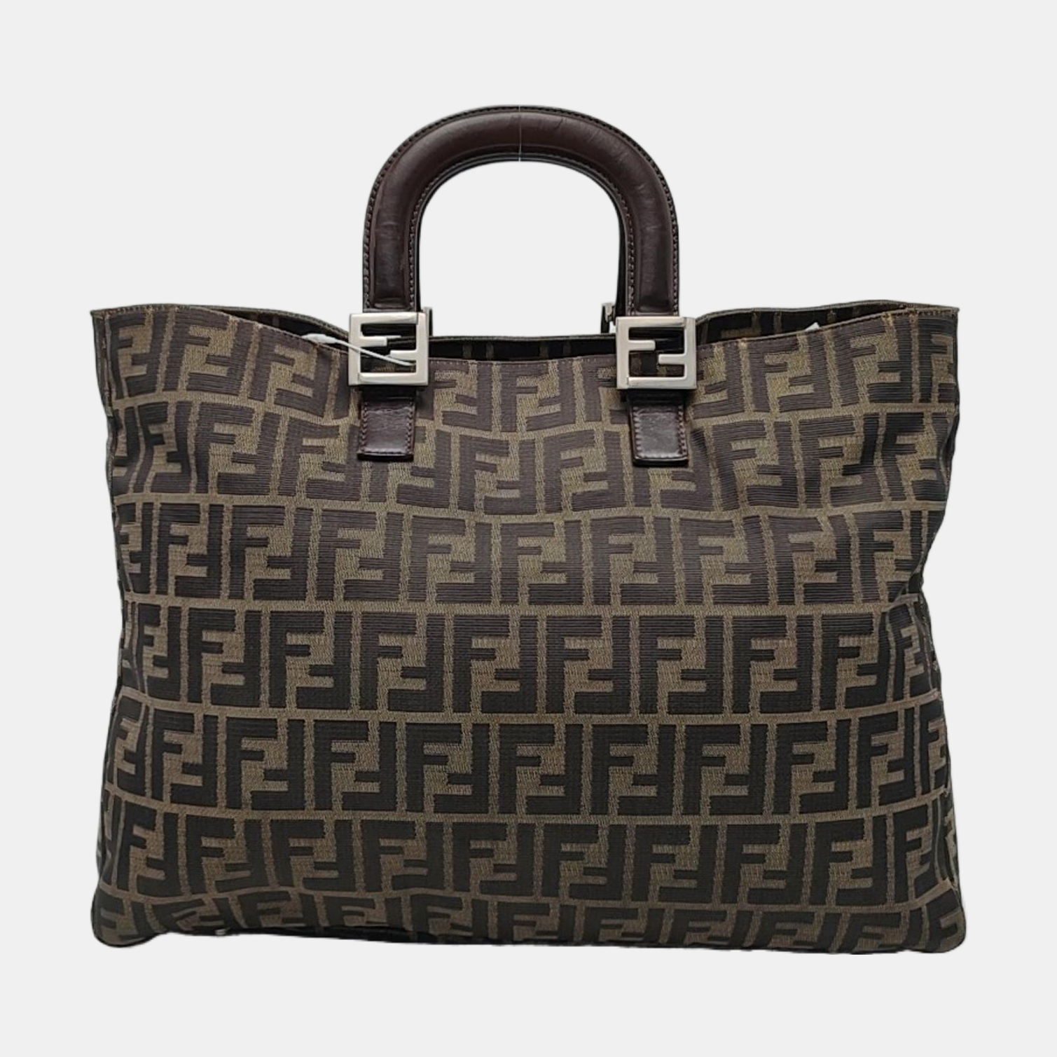Authenticated pre-owned  Ff Tote Canvas Brown - Top Handle Bag at Looply