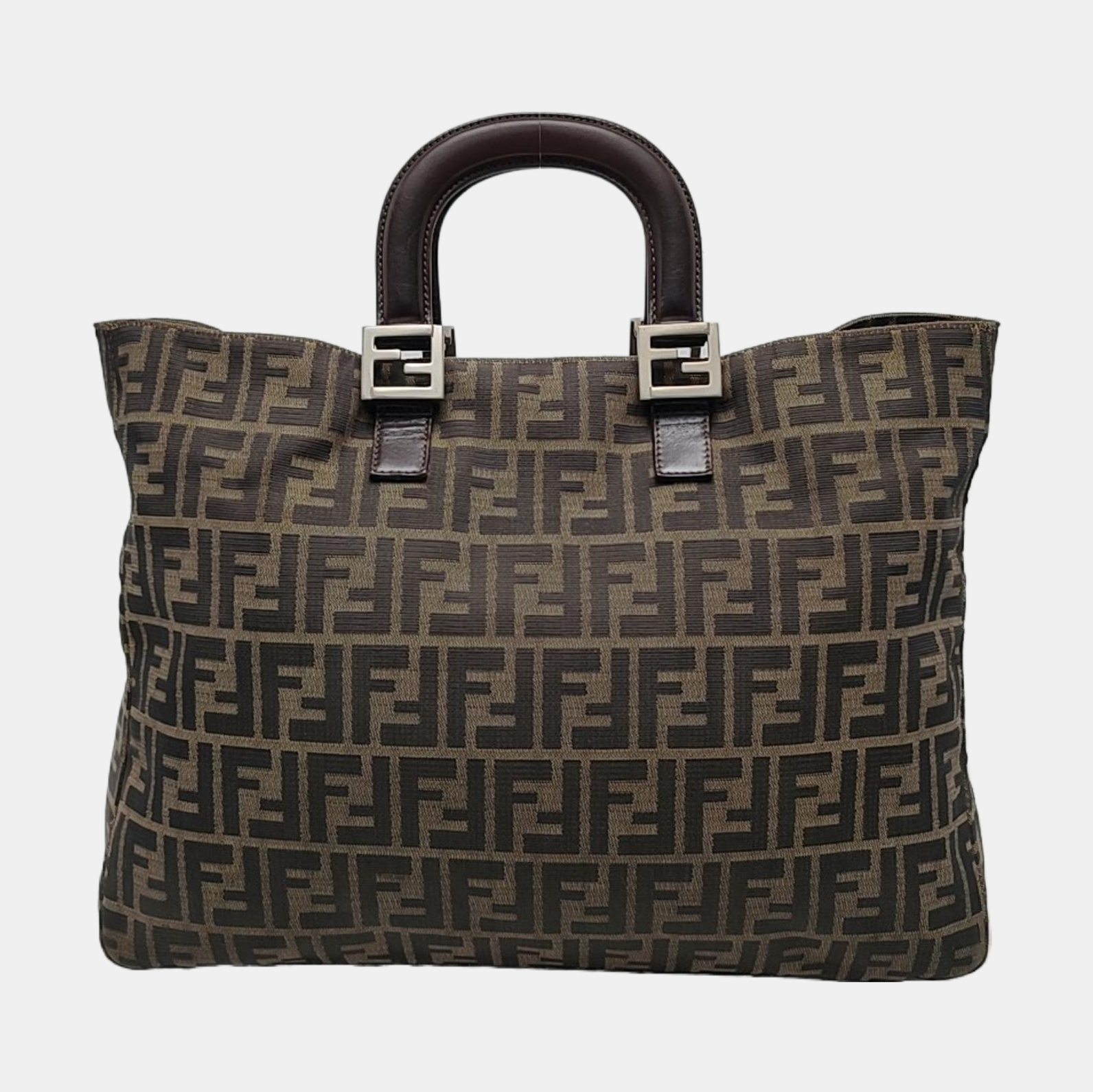 Authenticated pre-owned  Ff Tote Canvas Brown - Top Handle Bag at Looply