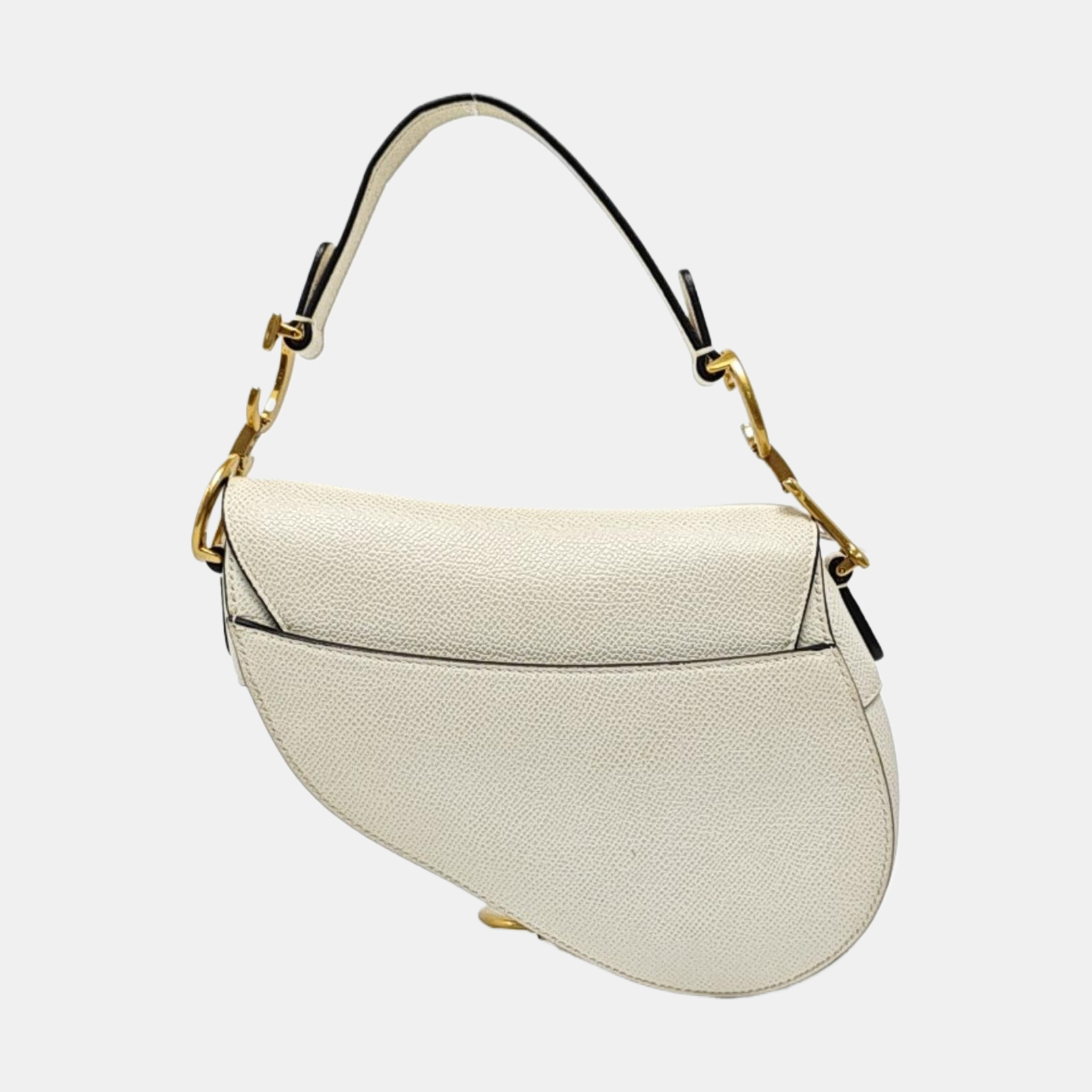 Authenticated pre-owned  Saddle Mini Calfskin White - Top Handle Bag at Looply