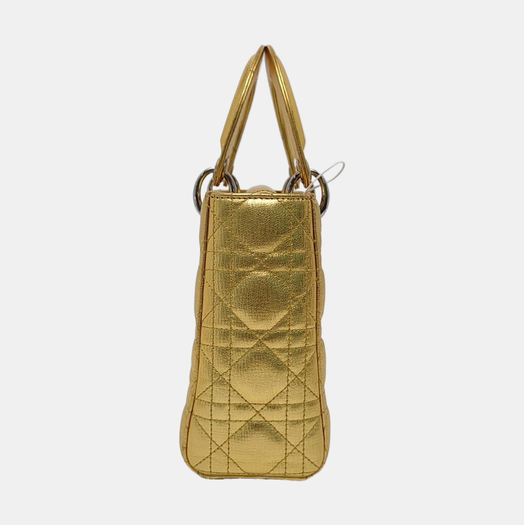 Authenticated pre-owned  Lady Dior Small Calfskin Gold - Shoulder Bag at Looply