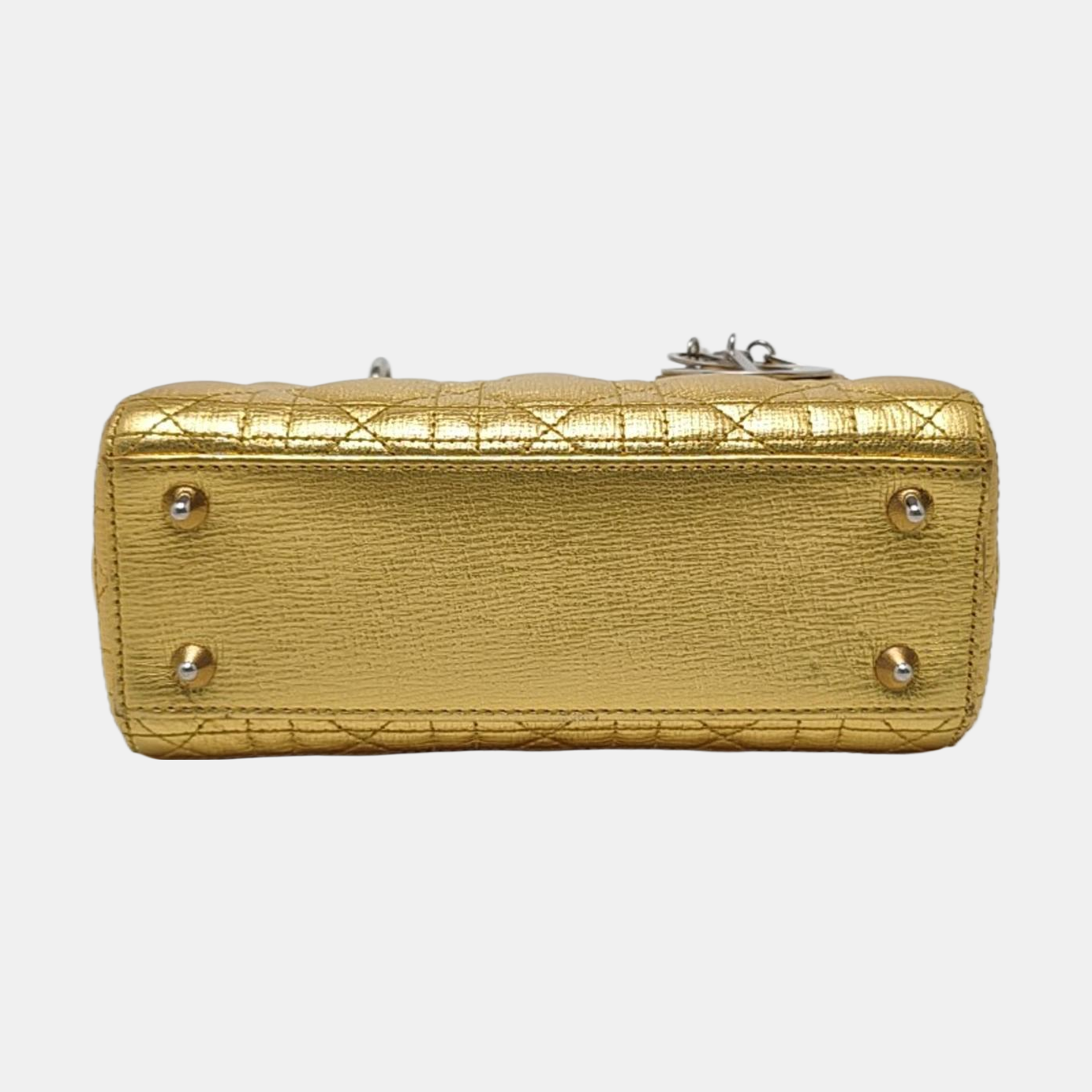 Authenticated pre-owned  Lady Dior Small Calfskin Gold - Shoulder Bag at Looply