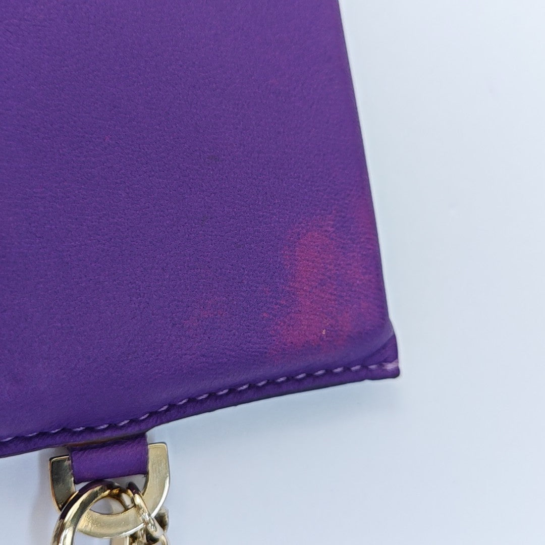 Leather Bag Charm Purple