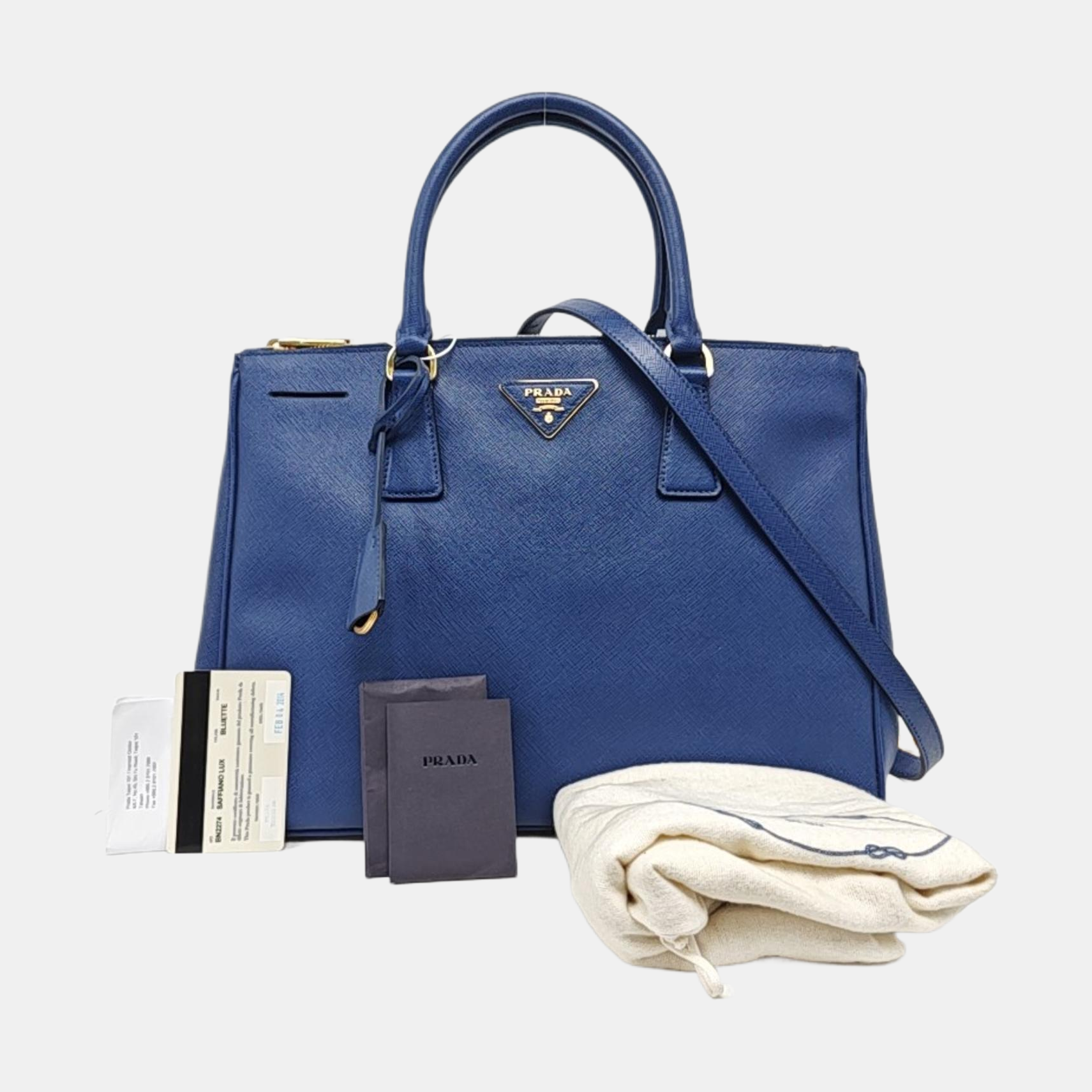 Authenticated pre-owned  Galleria Small Calfskin Blue - Shoulder Bag at Looply