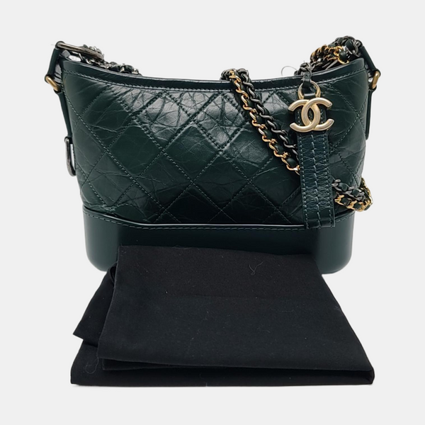 Authenticated pre-owned  Gabrielle Small Quilted Calfskin Green - Crossbody Bag at Looply