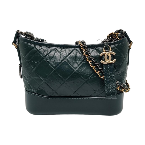Authenticated pre-owned  Gabrielle Small Quilted Calfskin Green - Crossbody Bag at Looply