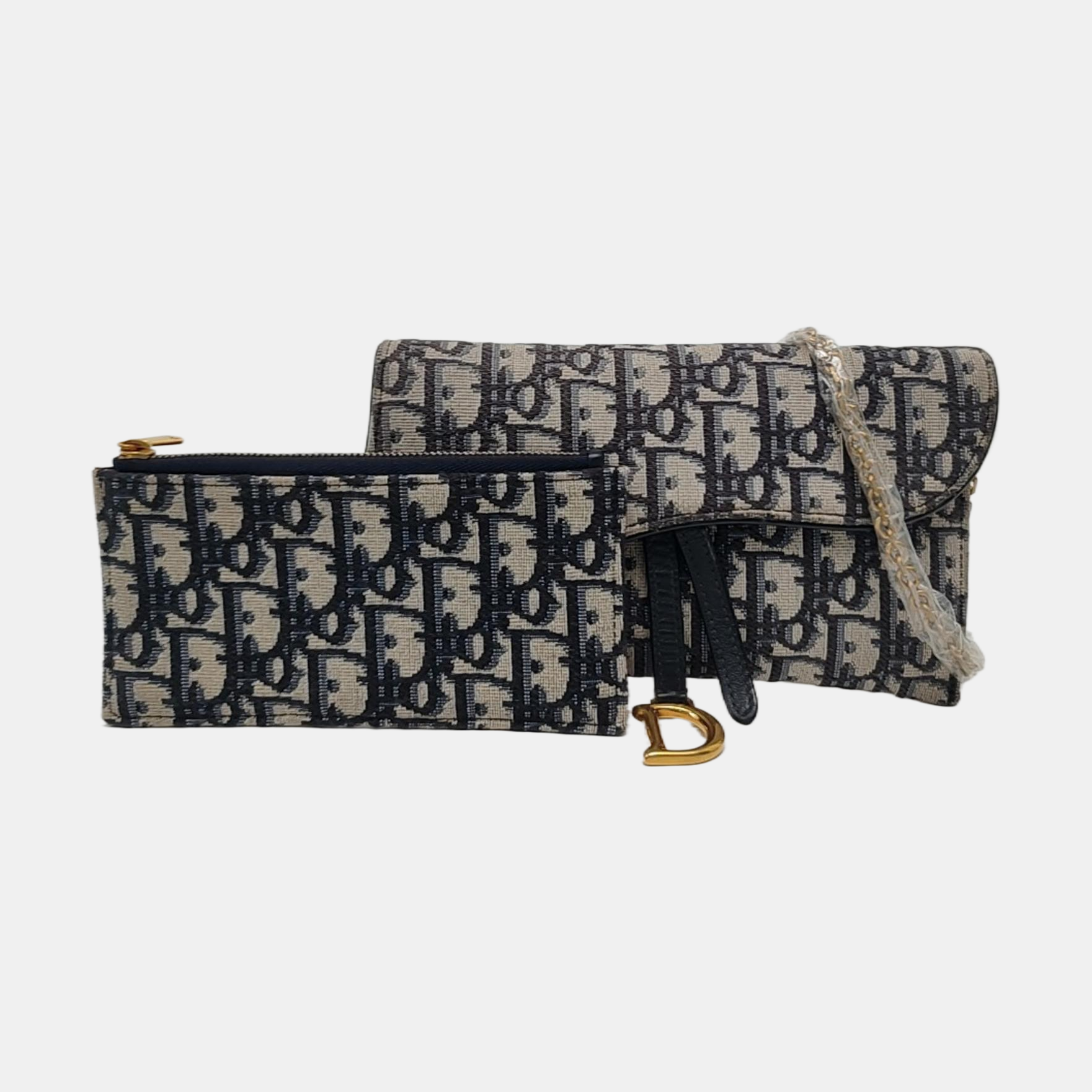 Authenticated pre-owned  Saddle Small Oblique Canvas Blue - Shoulder Bag at Looply