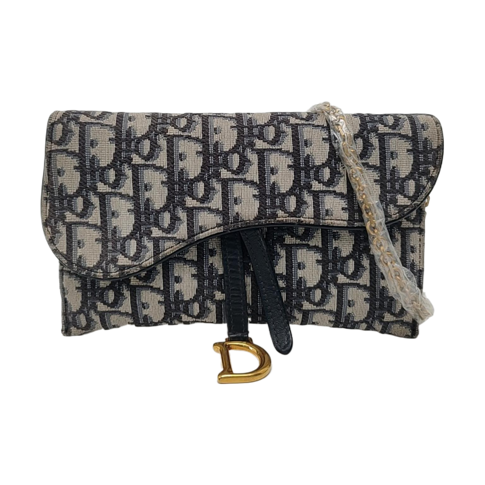 Authenticated pre-owned  Saddle Small Oblique Canvas Blue - Shoulder Bag at Looply