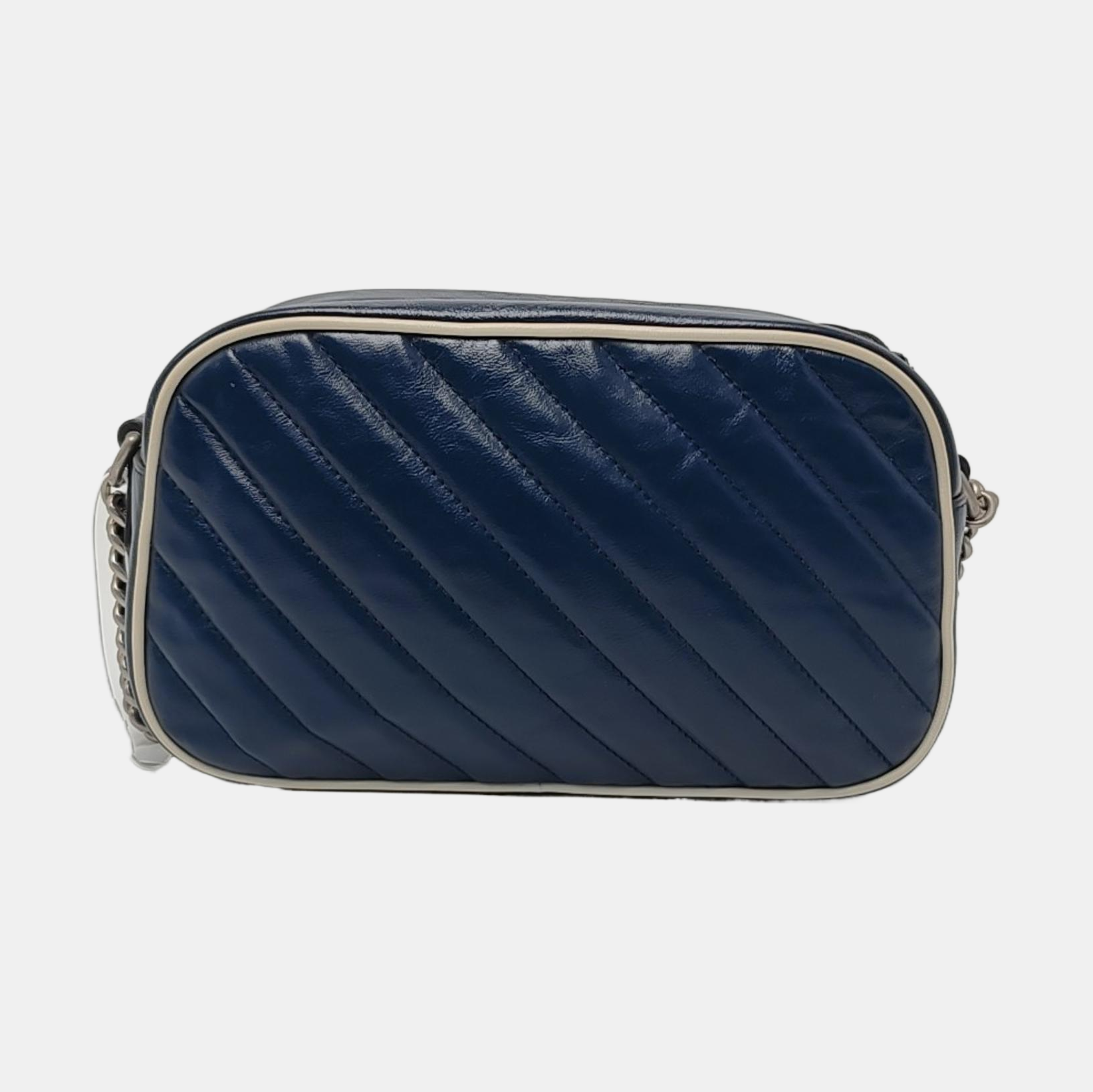 Authenticated pre-owned  GG Marmont Small Calfskin Blue - Shoulder Bag at Looply