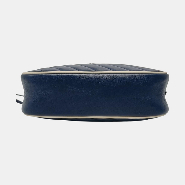 Authenticated pre-owned  GG Marmont Small Calfskin Blue - Shoulder Bag at Looply