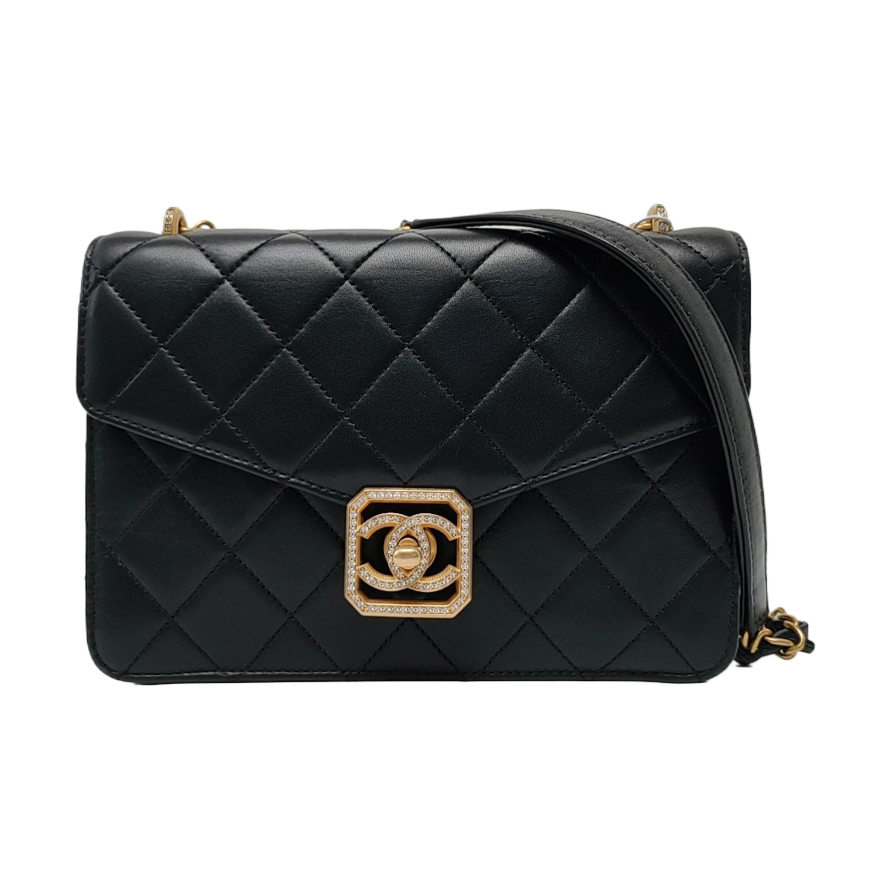 Authenticated pre-owned  Classic Flap Small Quilted Lambskin Black - Crossbody Bag at Looply
