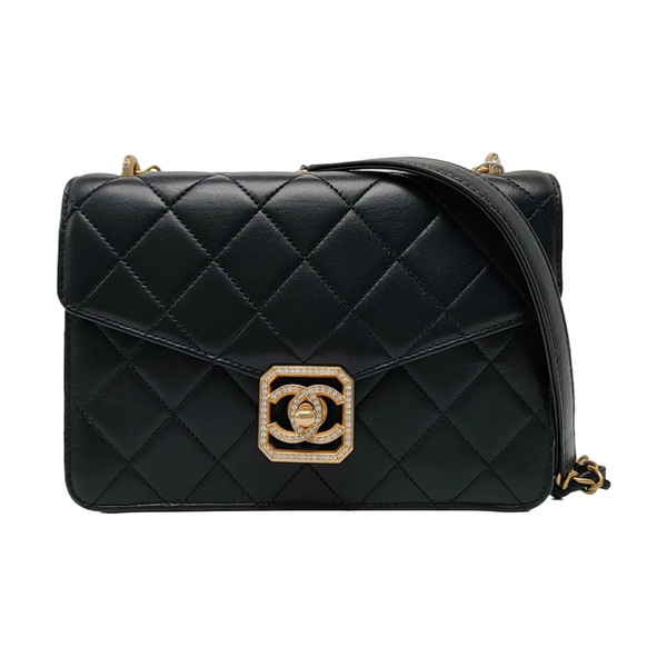 Authenticated pre-owned  Classic Flap Small Quilted Lambskin Black - Crossbody Bag at Looply