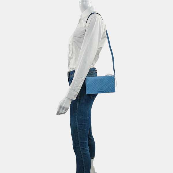 Authenticated pre-owned  Microguccissima Monogram Calfskin Blue - Shoulder Bag at Looply