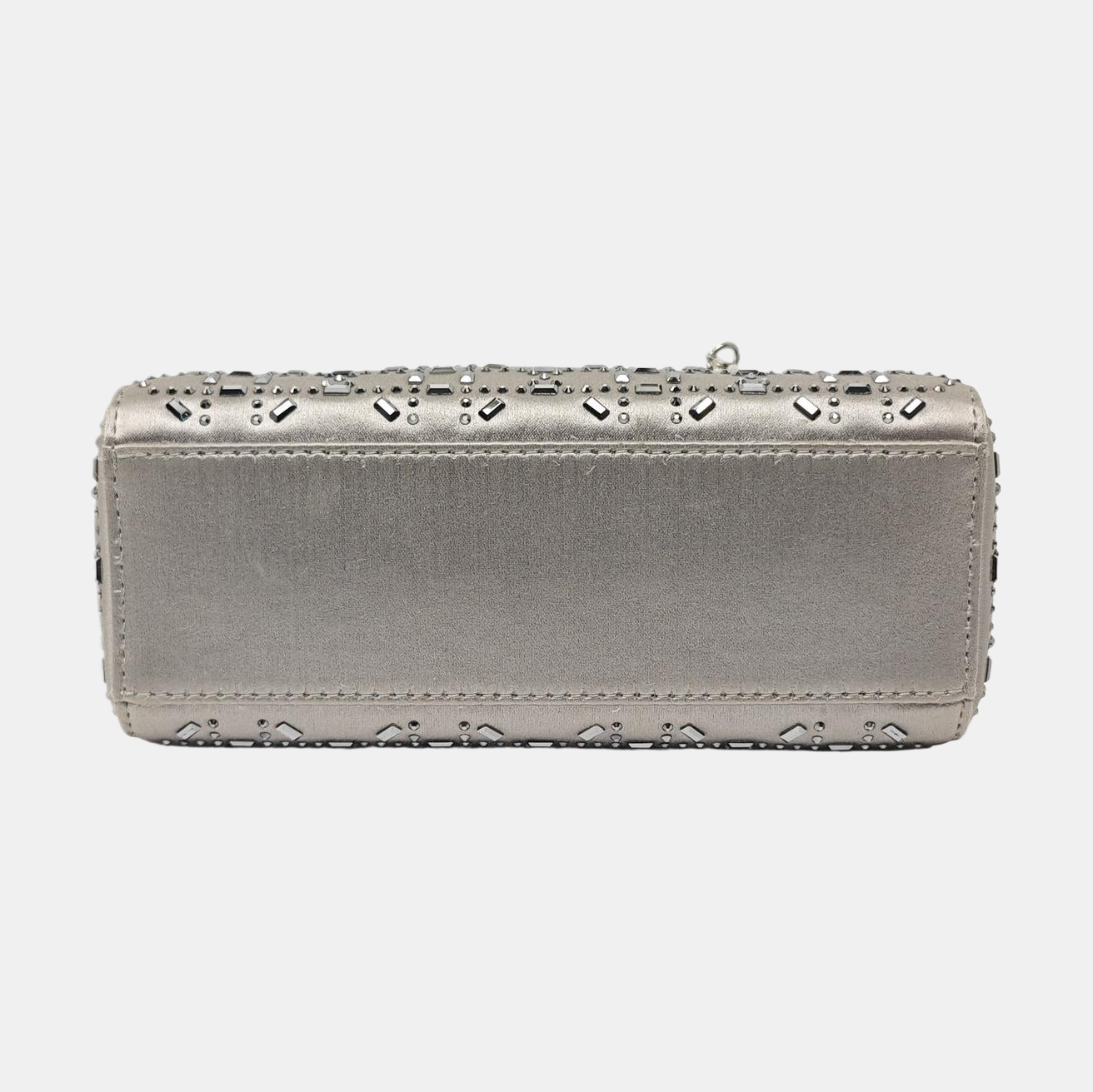 Authenticated pre-owned  Lady Dior Mini Silk Satin Gray - Shoulder Bag at Looply