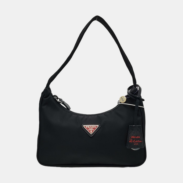 Authenticated pre-owned  Re-edition2000 Mini Nylon Black - Top Handle Bag at Looply