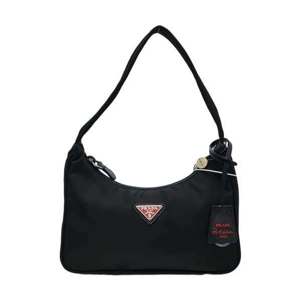 Authenticated pre-owned  Re-edition2000 Mini Nylon Black - Top Handle Bag at Looply